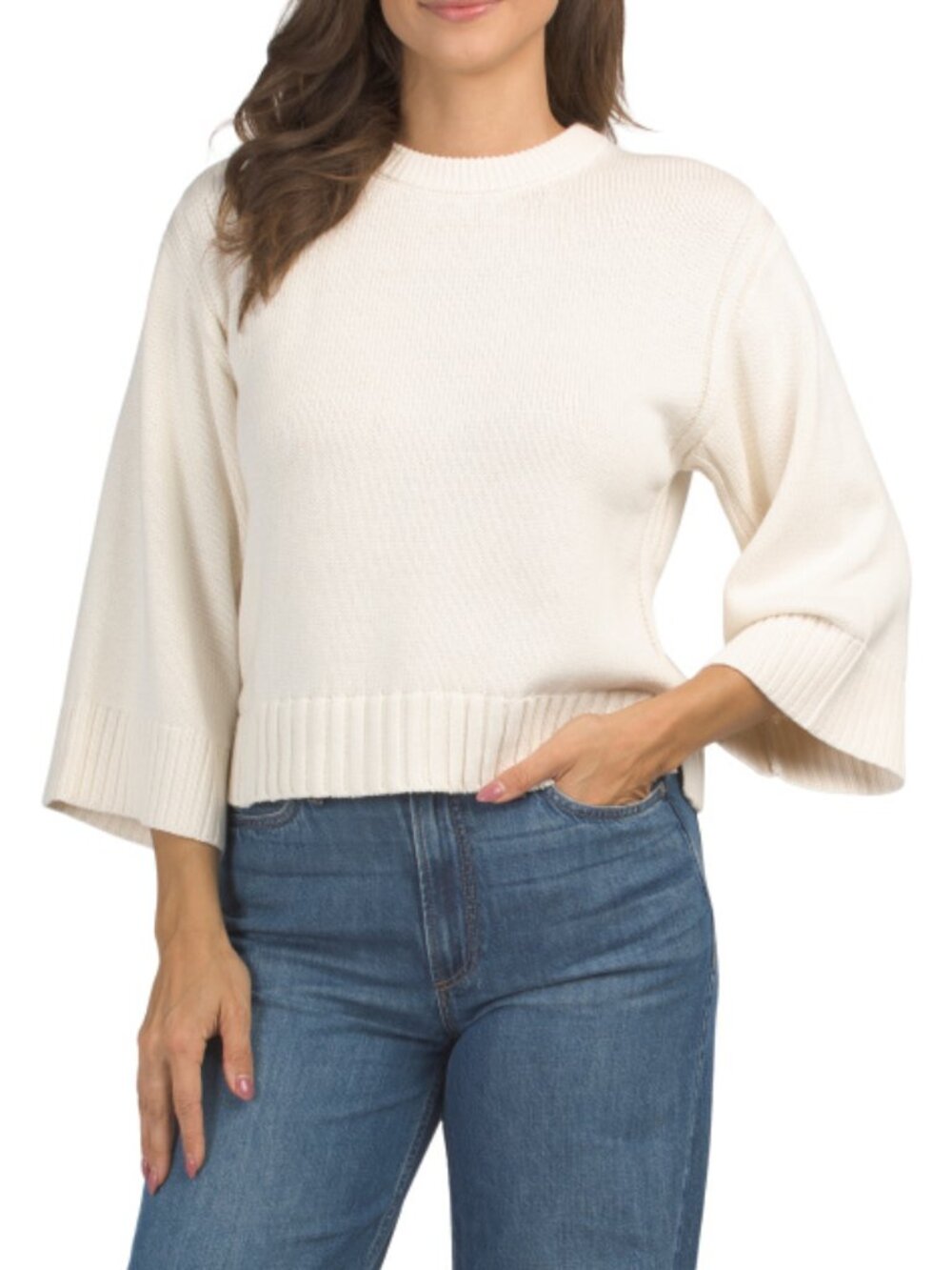 ARCHER CASHMERE Cotton Scottie Wide Sleeve Sweater